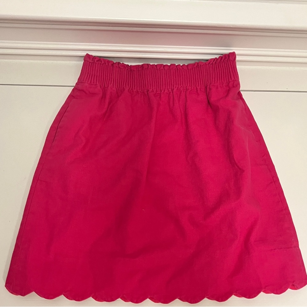 J Crew Factory Pink Scallop Hem Skirt with pockets Size 00